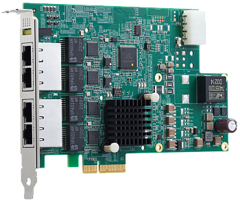 PCIe-GIE7xP. 2-/4-канальная плата видеозахвата PCI Express GigE Vision с портами Gigabit Ethernet PoE+