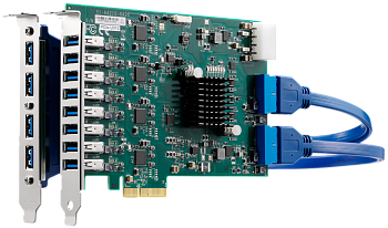 PCIe-U300. 4/8/12-канальная плата видеозахвата PCI Express x4 с портами USB 3.0